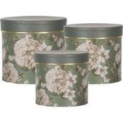 Clayre & Eef Hoedendoos Set van 3 Ø 20x17 / Ø 17x15 / Ø 14x13 cm Groen...