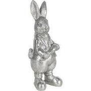 Clayre & Eef Beeld Konijn 13 cm Zilverkleurig Kunststof