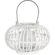 Clayre & Eef Windlicht Ø 34x21 cm Wit Hout