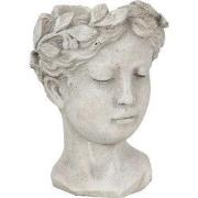 Clayre & Eef Bloempot 16x15x21 cm Grijs Steen