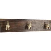 Clayre & Eef Wandkapstok 44x8x10 cm Bruin Hout