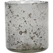 Clayre & Eef Theelichthouder Ø 10x12 cm Grijs Glas