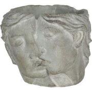 Clayre & Eef Bloempot 16x14x13 cm Grijs Steen