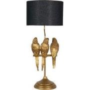 Clayre & Eef Tafellamp Ø 33x79 cm Goudkleurig Kunststof Papegaai