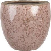 Clayre & Eef Bloempot Ø 20x19 cm Roze Keramiek Bloemen