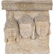 Clayre & Eef Kandelaar 16x6x17 cm Grijs Kunststof Boeddha