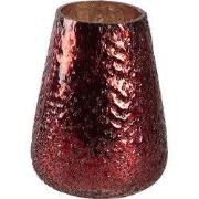 Clayre & Eef Theelichthouder Ø 13x18 cm Rood Glas