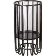 Clayre & Eef Windlicht Ø 14x25 cm Zwart Metaal