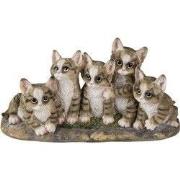 Clayre & Eef Beeld Kat 32x13x16 cm Grijs Kunststof