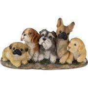 Clayre & Eef Beeld Hond 33x12x17 cm Bruin Beige Kunststof