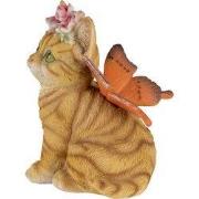 Clayre & Eef Beeld Kat 12x10x15 cm Bruin Kunststof