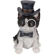 Clayre & Eef Beeld Kat 11x9x17 cm Zwart Polyresin