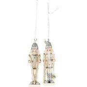 Clayre & Eef Kersthanger Set van 2 Notenkraker 10 cm Zilverkleurig Kun...