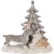 Clayre & Eef Beeld Dieren 16x10x15 cm LED Grijs Beige Polyresin Dieren