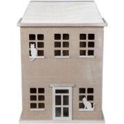 Clayre & Eef Opbergdoosje Huis 27x12x39 cm Bruin Hout Katten