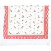 Clayre & Eef Gastendoekje 40x66 cm Wit Rood Katoen Bloemen