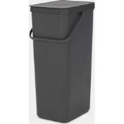 Sort & Go afvalemmer, 40L - Grey
