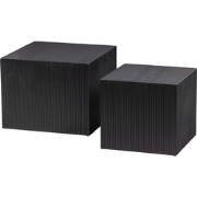 WOOOD Sanne Bijzettafels - Mdf - Zwart - Set van 2