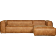 WOOOD Bean Hoekbank Rechts - Ecoleer - Cognac - 73x305x96