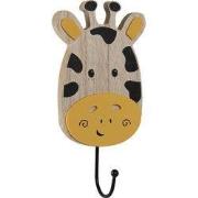 Clayre & Eef Wandhaak Giraf 11x4x21 cm Bruin Geel Hout