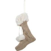 Clayre & Eef Kerstsok 20 cm Beige Synthetisch