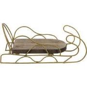 Clayre & Eef Kerstdecoratie Slee Bruin Hout