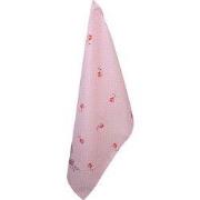 Clayre & Eef Theedoek 50x70 cm Roze Paars Katoen Rozen