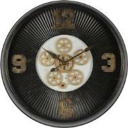 Clayre & Eef Wandklok Ø 60 cm Zwart IJzer