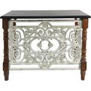 Clayre & Eef Sidetable 101x55x79 cm Bruin Wit Hout