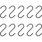 QUVIO Ophanghaken - RVS - zwart - S - 6,5 cm (h) - 10 stuks