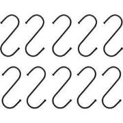 QUVIO Ophanghaken - RVS - zwart - M - 9,5 cm - 10 stuks