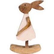 Clayre & Eef Beeld Konijn 17x7x30 cm Bruin Hout