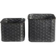 Clayre & Eef Bloempot Set van 2 Grijs IJzer