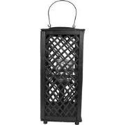 Clayre & Eef Windlicht 21x21x50 cm Zwart Bamboe