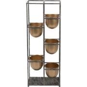 Clayre & Eef Bloempot 80 cm Goudkleurig Zwart Metaal