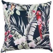 Clayre & Eef Kussenhoes Zwart Rood Polyester Papegaaien