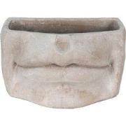 Clayre & Eef Bloempot Mond 26x16x16 cm Grijs Steen