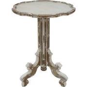 Clayre & Eef Bijzettafel Ø 54x75 cm Wit Bruin Hout