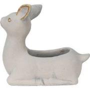 Clayre & Eef Bloempot Hert 23x11x21 cm Beige Steen