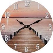 Clayre & Eef Wandklok Ø 34 cm Bruin Roze MDF