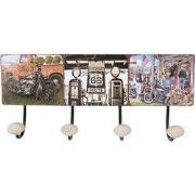 Clayre & Eef Wandkapstok 40x5x17 cm Zwart Rood IJzer Motor