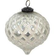 Clayre & Eef Kerstbal Ø 12 cm Zilverkleurig Glas