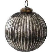 Clayre & Eef Kerstbal Ø 10 cm Zwart Zilverkleurig Glas