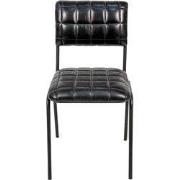 Clayre & Eef Eetkamerstoel 44x44x84 cm Zwart Leder