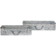 Clayre & Eef Plantenbak Set van 2 Grijs Metaal
