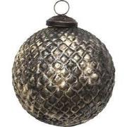 Clayre & Eef Kerstbal Ø 9 cm Bruin Glas