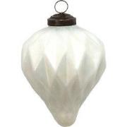 Clayre & Eef Kerstbal Ø 7 cm Wit Glas