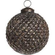 Clayre & Eef Kerstbal Ø 7 cm Bruin Glas