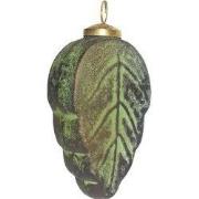 Clayre & Eef Kerstbal 7x4x13 cm Groen Bruin Glas