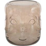 Clayre & Eef Vaas Ø 18x21 cm Bruin Glas